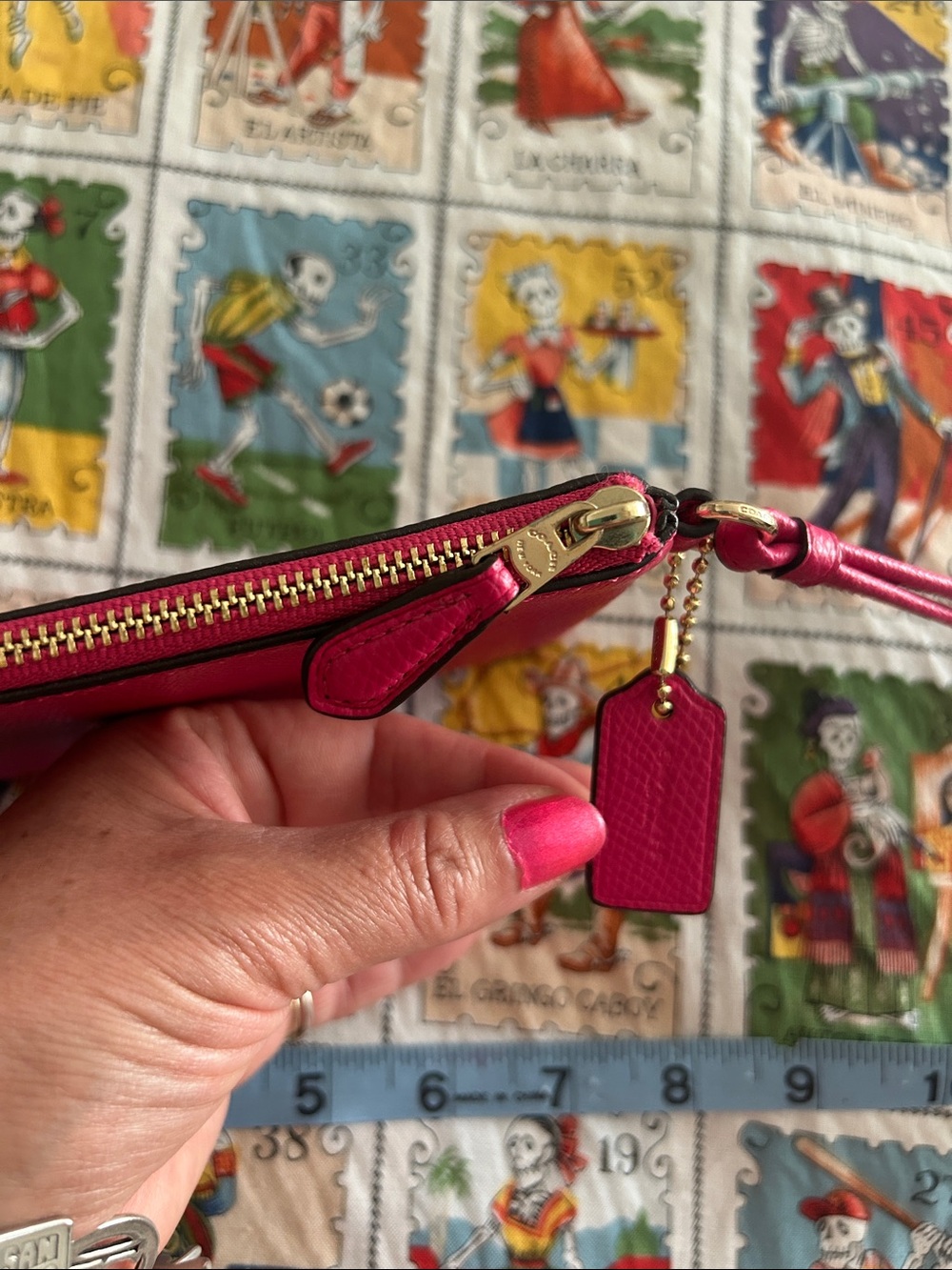Coach Hot Pink Leather Wristlet Pouch - Picture 3 of 5